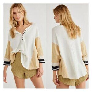 Free People We The Free Just Tip It Henley Top Size M EUC